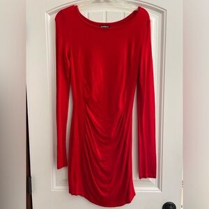 Express Long Sleeve Red Dress